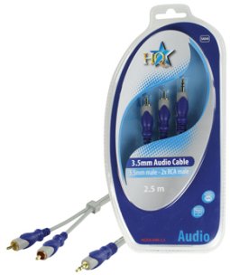 Equip Câble Audio 2x RCA Mâle vers 2x RCA Mâle 2.5M Noir