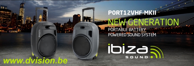 IBIZA Sound PORT12VHF-MKII sono portable sur batterie 12 350W RMS micro  sans fil usb mp3