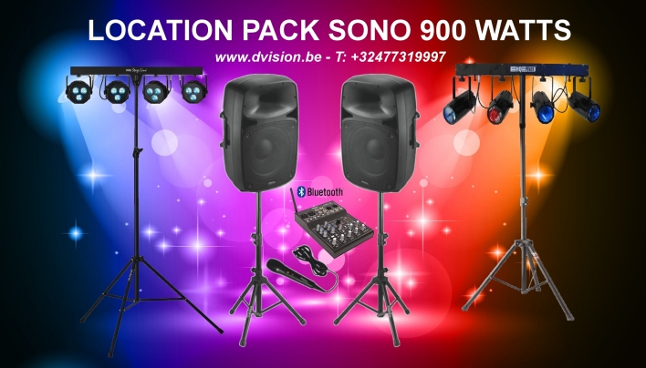 Location Pack PREMIUM : Sono+Lumières+Micro+Machine Fumée(30 à 100pers)